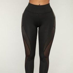 Gold and black Fashion Nova workout pants